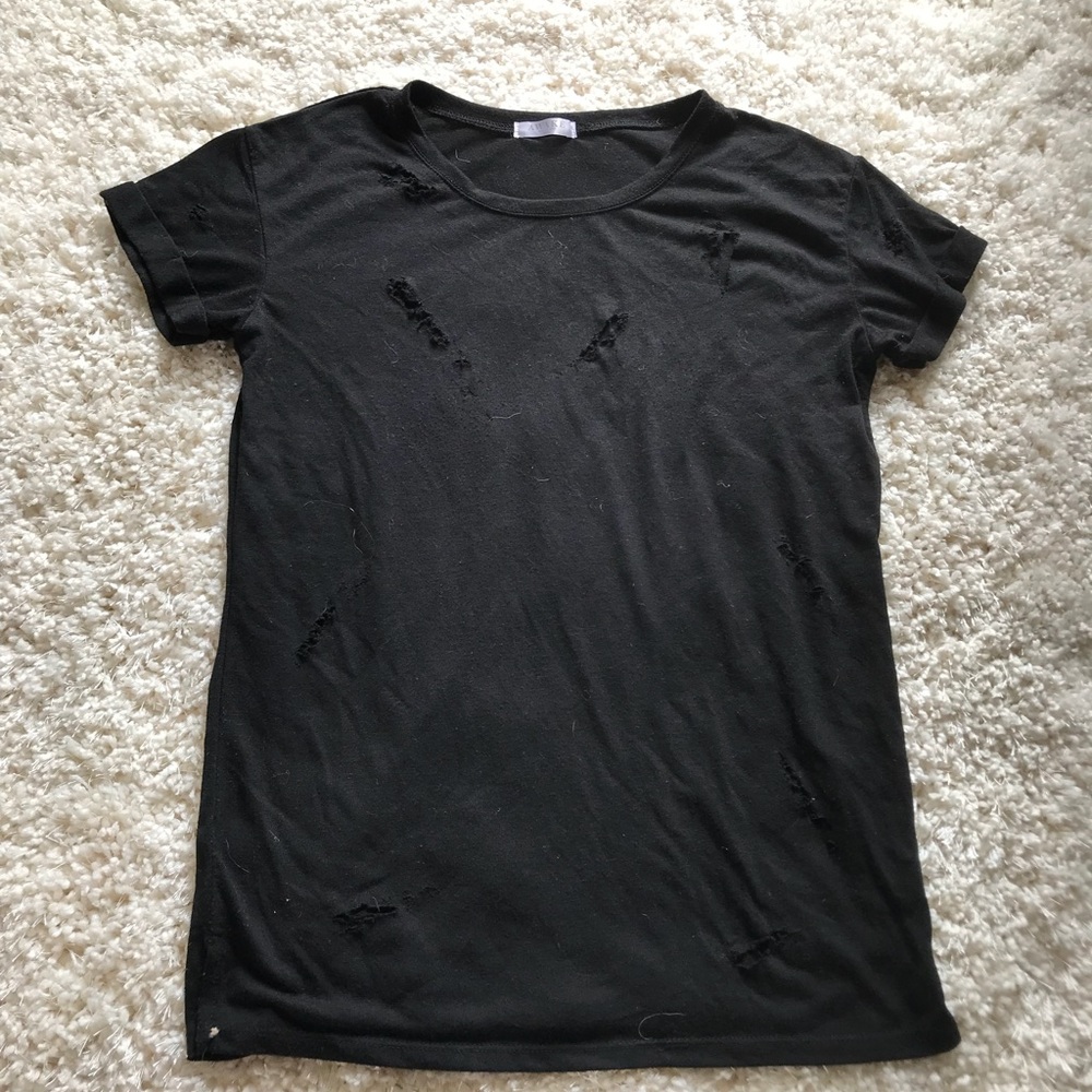 Black distressed T-shirt